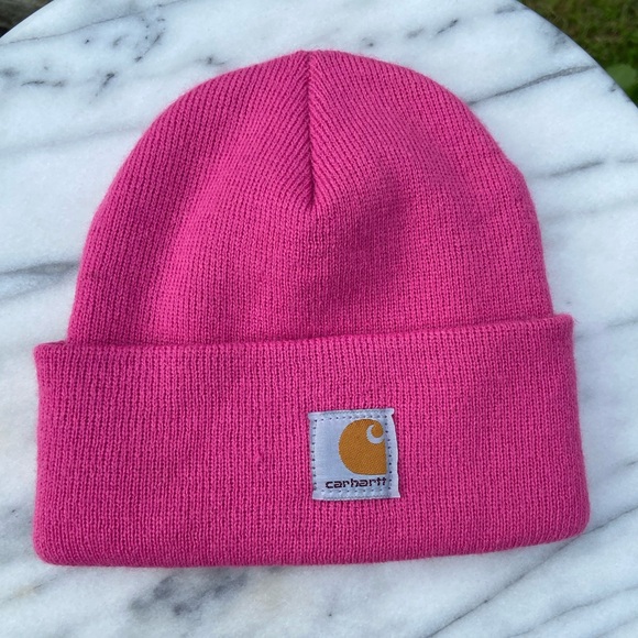 Carhartt Hot Pink Beanie Hat Youth Barbie Core Outdoor Bright Glow - Picture 1 of 6